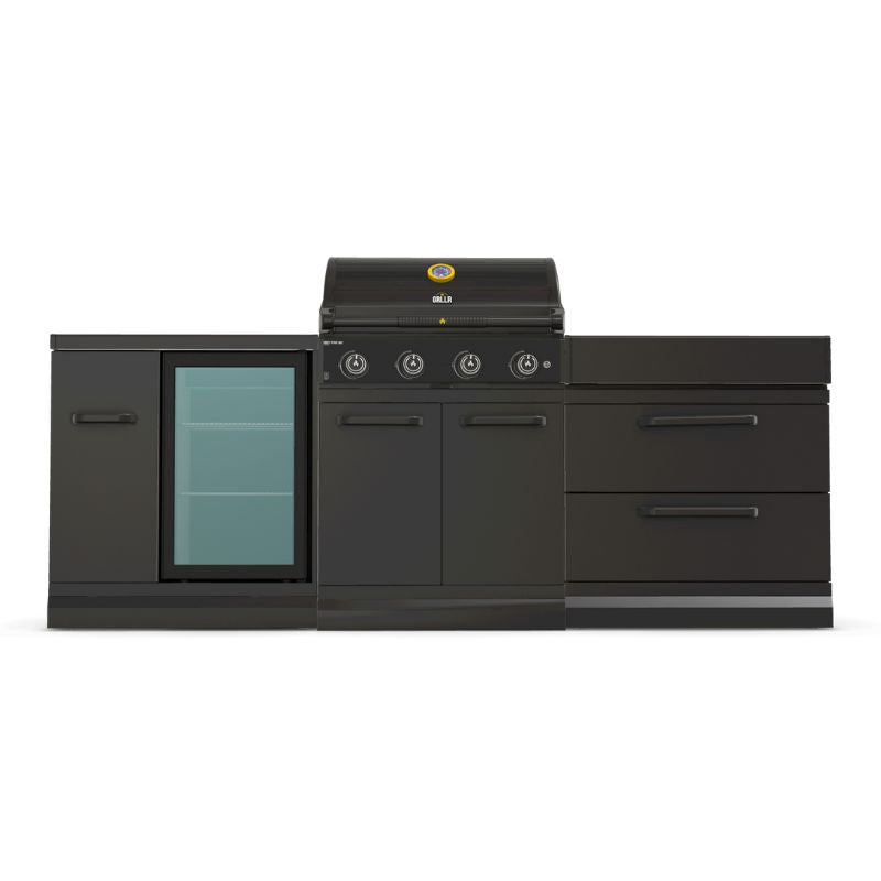 GRLLR Connect outdoor kitchen with G4S BBQ, fridge and storage unit