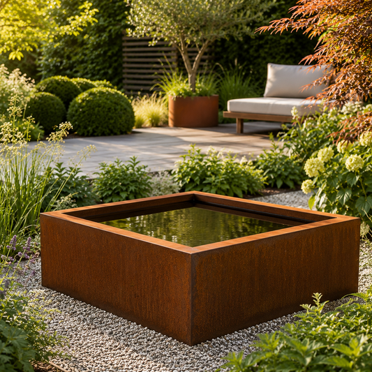 Corten Steel Square Ponds | Water Features | Made in Britain