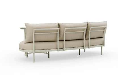 Kiki Beige 3-Seater Curved Garden Sofa and Coffee Table