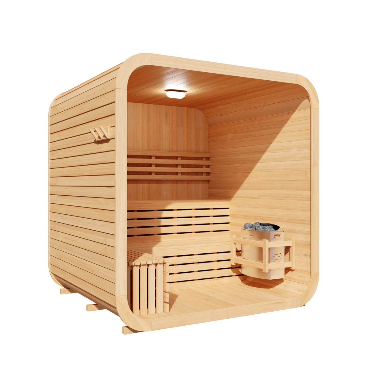 KOVE Cube Sauna, 3 to 4 Person, 6kW Harvia Heater