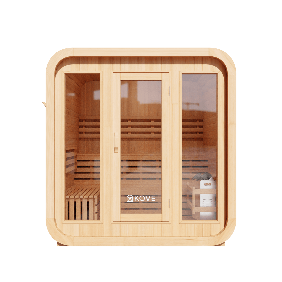 KOVE Cube Sauna, 3 to 4 Person, 6kW Harvia Heater