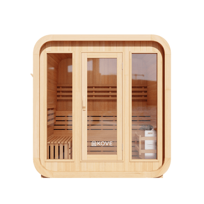 KOVE Cube Sauna, 3 to 4 Person, 6kW Harvia Heater