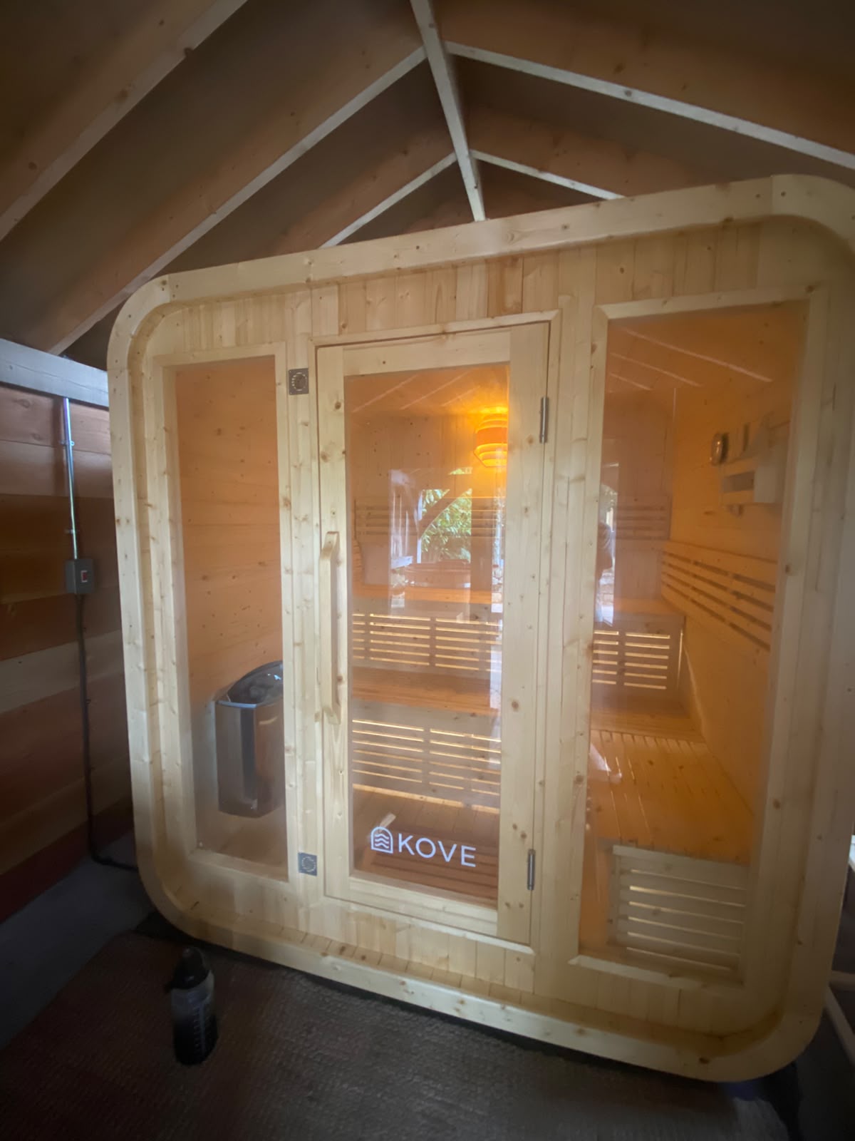 KOVE Cube Sauna, 3 to 4 Person, 6kW Harvia Heater
