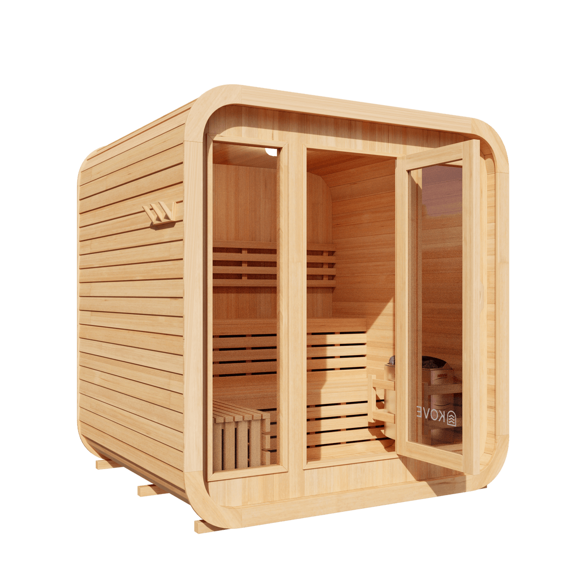 KOVE Cube Sauna, 3 to 4 Person, 6kW Harvia Heater