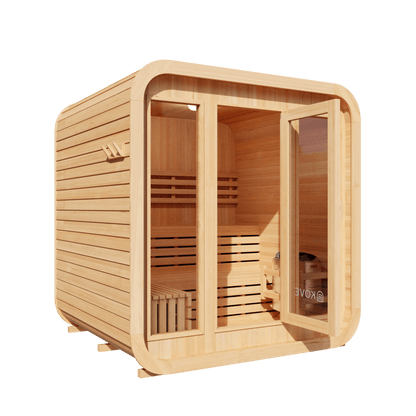 KOVE Cube Sauna, 3 to 4 Person, 6kW Harvia Heater
