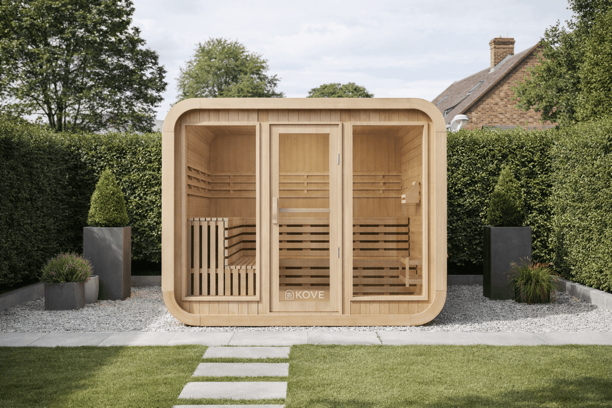 KOVE Cube Sauna, 5 to 6 Person, 8kW Harvia Heater