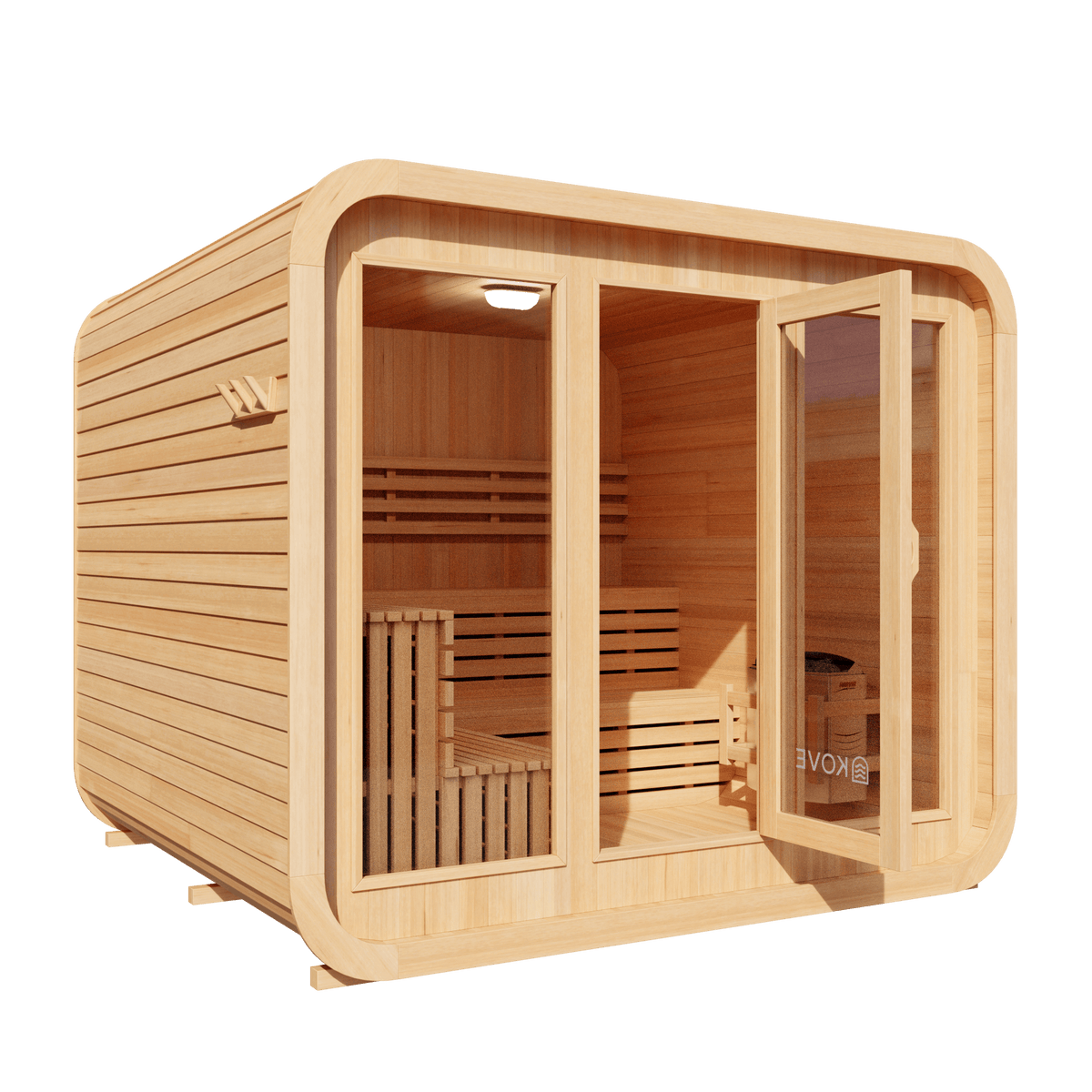 KOVE Cube Sauna, 5 to 6 Person, 8kW Harvia Heater