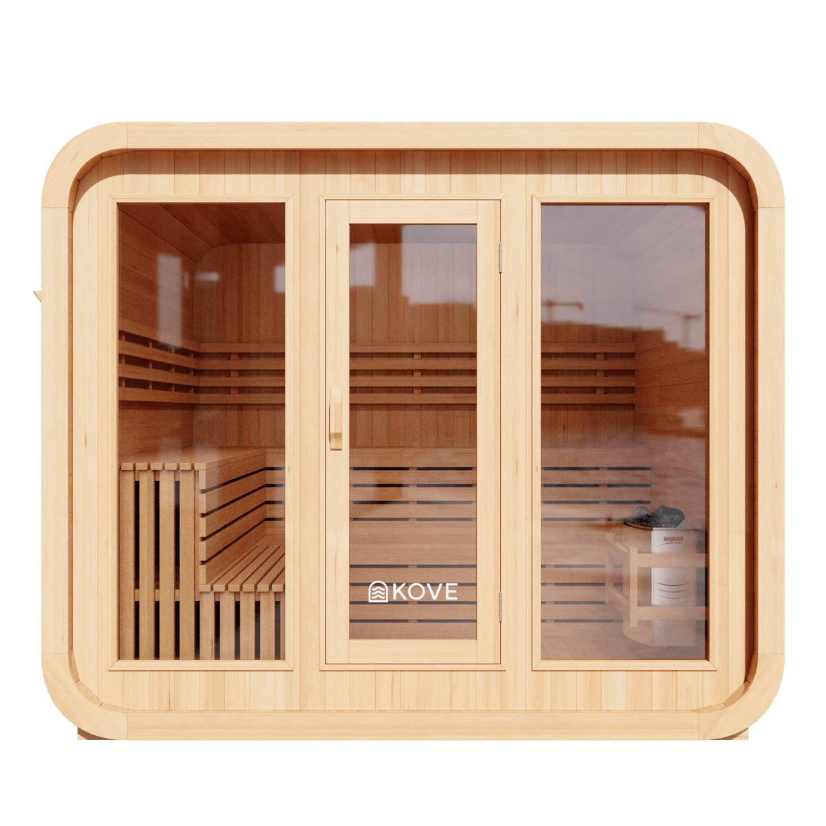 KOVE Cube Sauna, 5 to 6 Person, 8kW Harvia Heater
