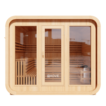 KOVE Cube Sauna, 5 to 6 Person, 8kW Harvia Heater