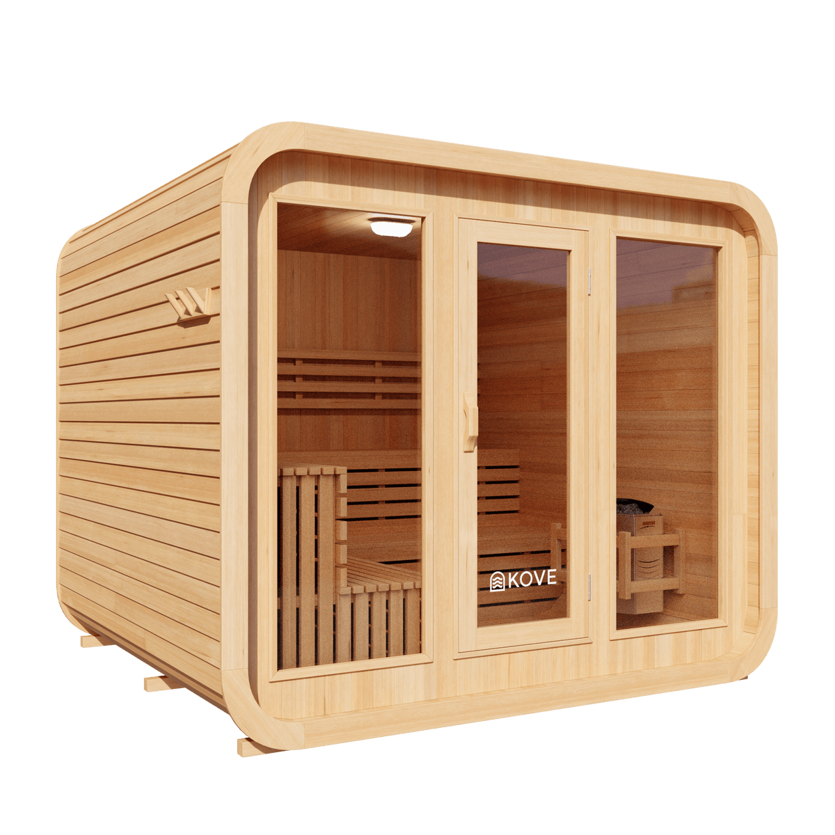 KOVE Cube Sauna, 5 to 6 Person, 8kW Harvia Heater