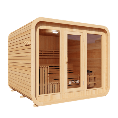 KOVE Cube Sauna, 5 to 6 Person, 8kW Harvia Heater