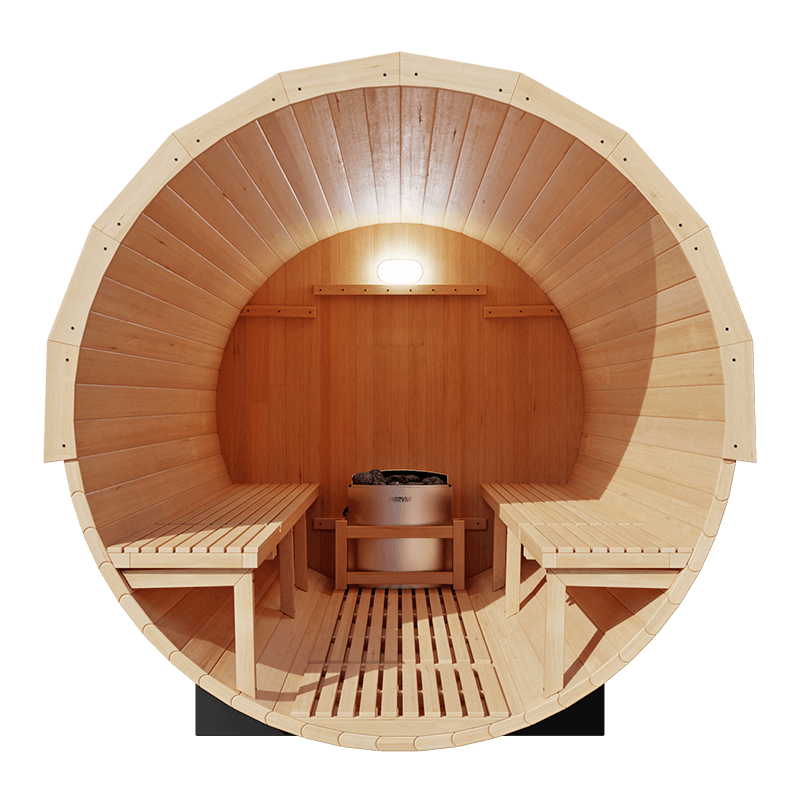 KOVE Barrel Sauna, 4 to 6 Person, 6kW Harvia Heater