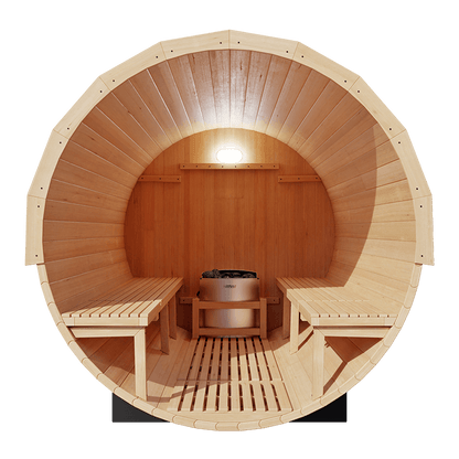 KOVE Barrel Sauna, 4 to 6 Person, 6kW Harvia Heater