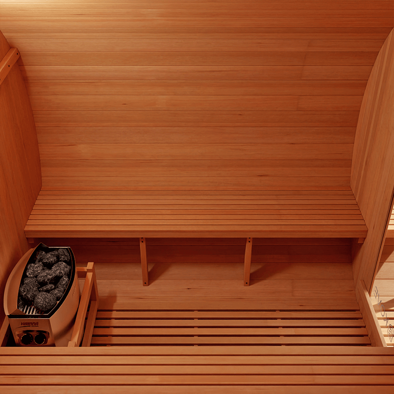 KOVE Barrel Sauna, 4 to 6 Person, 6kW Harvia Heater