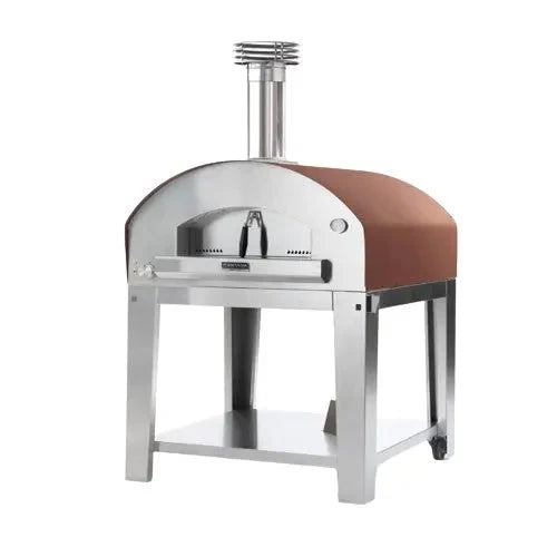 Fontana Marinara dual fuel pizza oven with trolley in rosso red