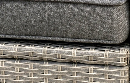 Stockholm Rattan Grey 4 Seater Garden Chaise Lounge & Armchair Set